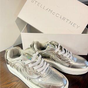 Stella McCartney Metallic Silver Sneakers